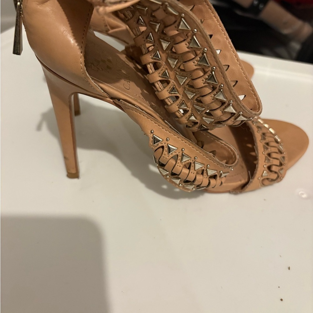 Vince Camuto Tan Women's Heeled Sandals with Studded Design - Picture 2 of 5